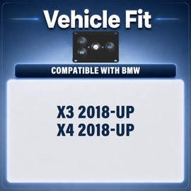 New Front Bumper License Plate Mounting Kit Compatible with 2018-up BMW X3 X4 No Drill Front Grille License Plate Bracket Holder License Plate Frame Car Accessories License Plate Protector