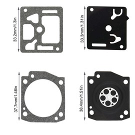 ZAMDOE Carburetor Gasket Repair Rebuild Kit Fits for Husqvarna K750 K760 for Zama EL53A GND-110 RB-189 RB189 C3-EL43C Carb Diaphragm,with Cleaning Brush