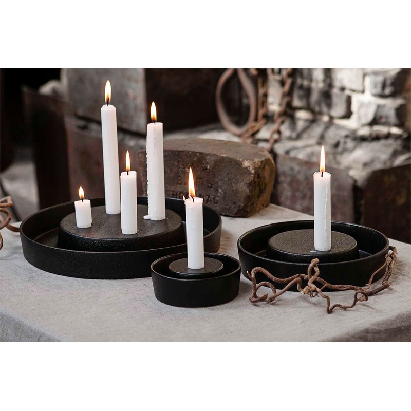 Storefactory VALLTORP Large Glossy Black Candlestick
