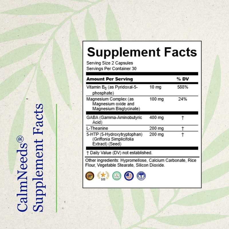 CalmNeeds® Promote Calm and Positive Mood - Formula Contains Vitamins