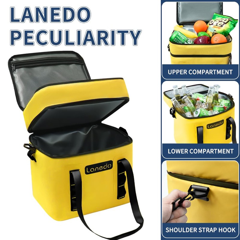 Lanedo Lunch Soft Cooler 20 Can, Soft Carrying Handle Insulated