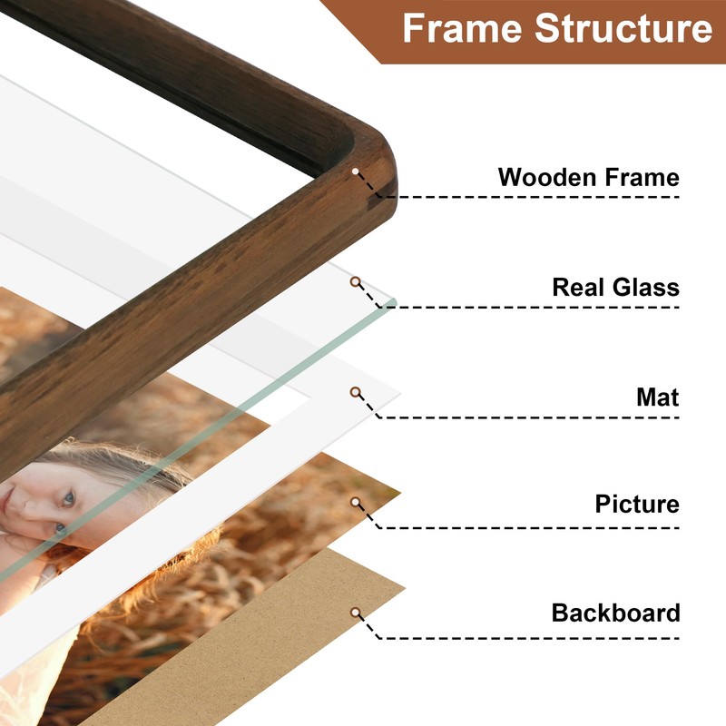 ccdcc 6x8 Picture Frame Set of 2, Solid Wood Frames