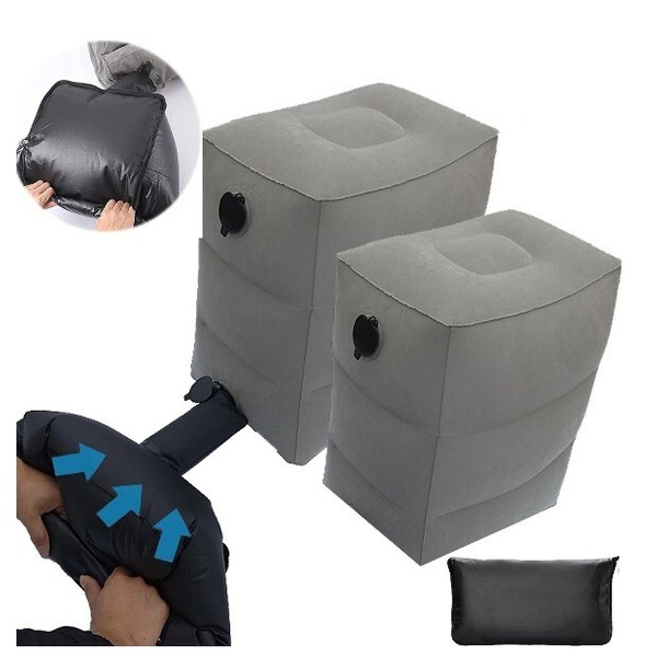 Inflatable Travel Foot Rest Pillow, Kids Airplane Bed, Adjustable Height