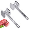 Amazing Abby 2-Pack Aluminum Meat Tenderizer, Dual-Sided Meat Pounder and