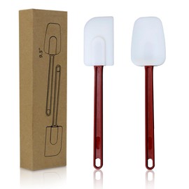 KSIFJRTO Silicone Spatulas Heat Resistant.Commercial Spatula for Cooking.Heavy Duty Rubber Spatulas.Silicone Spatula Set of 2 (9.5inch)