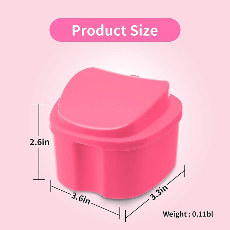 Denture Bath Case Portable Orthodontic Dental Retainer Box False Teeth