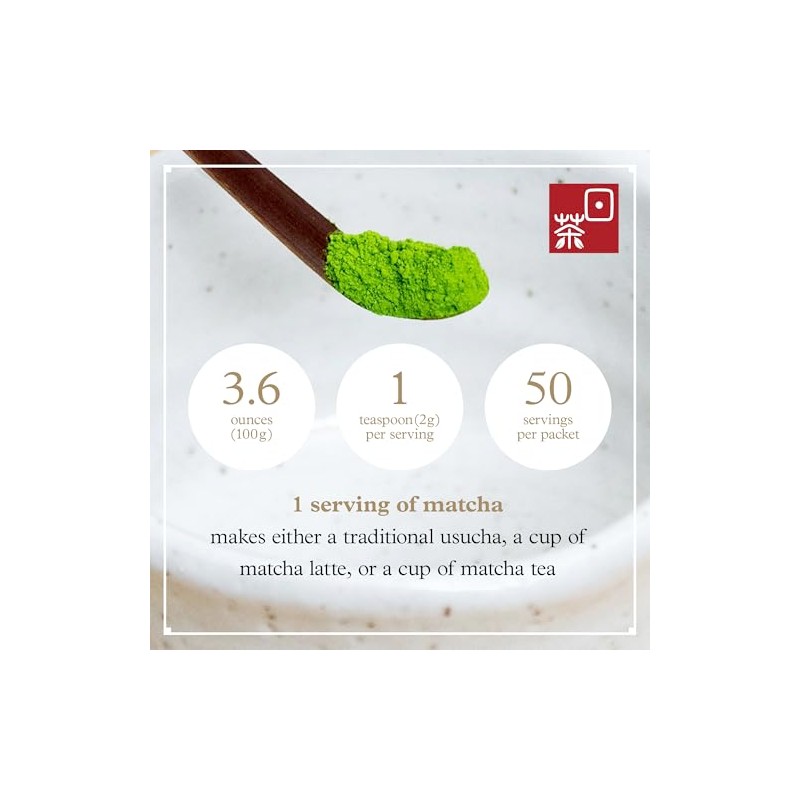 Shizuoka Organic Matcha - Ceremonial Grade Green Tea Powder, 100g