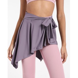 Women Yoga Wrrap Skirt, Beach Wrap Skirt, Athletic Ballet Tennis Jogging Tie Cover Up Skirts-Purple