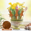 Qooloo Pack of 3 Easter Bunny Garden Stake Rust, Easter