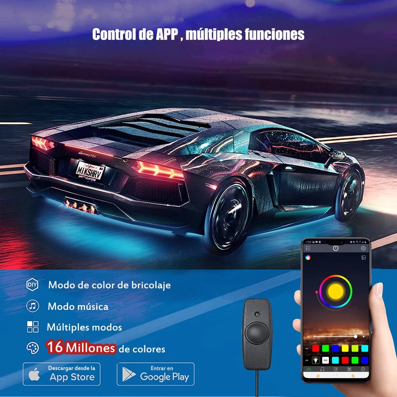 HEKE Luces LED RGB para Rocas, 8 cápsulas con aplicación