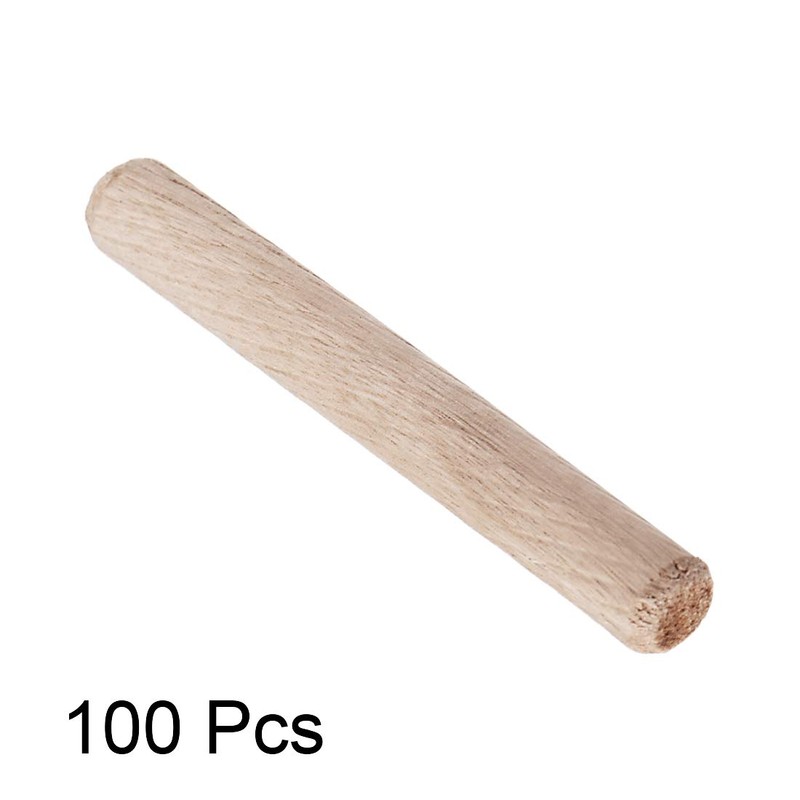 sourcing map 0.31"x2.36"(8x60mm) Wooden Dowel Pin Wood Kiln Dried Fluted