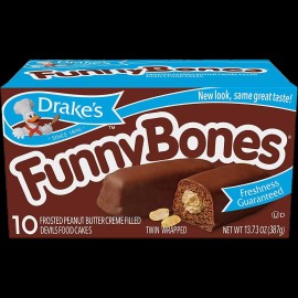 Drake's Funny Bones, 7 Boxes, 70 Twin-Wrapped Peanut Butter Creme-Filled Cakes