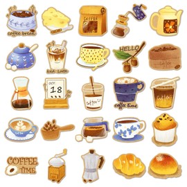50 Pcs Coffee Vinyl Stickers, Funny Coffee Graffiti Stickers,Vinyl Waterproof Decals for Kids Teens Girls,Phone Laptop Bottles Skateboard Computer Phone Luggage Guitar Gifts