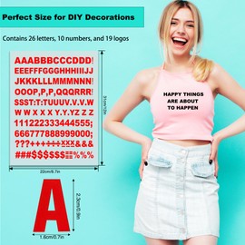 5 Sheets 830 Pieces Iron on Letters, 1 Inch Vinyl A-Z Heat Transfer Letters 0-9 Iron on Numbers for Fabric Clothing T-Shirt Printing DIY Craft Red