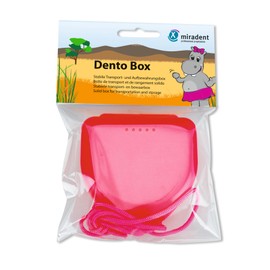 miradent Dento Box® Storage Box for Braces and Prostheses, Pink, 1 Piece, Stable Transport and Storage, Height 2.5 cm