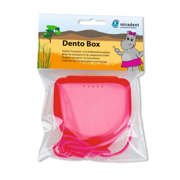 miradent Dento Box® Storage Box for Braces and Prostheses, Pink,