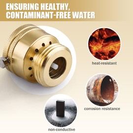 2 PCS Brass Faucet Vacuum Breaker, 3/4 Inch Solid Lead-Free Compliant Brass Hose Bib Backflow Preventer for Garden Hose Check Valve,Sprinkler