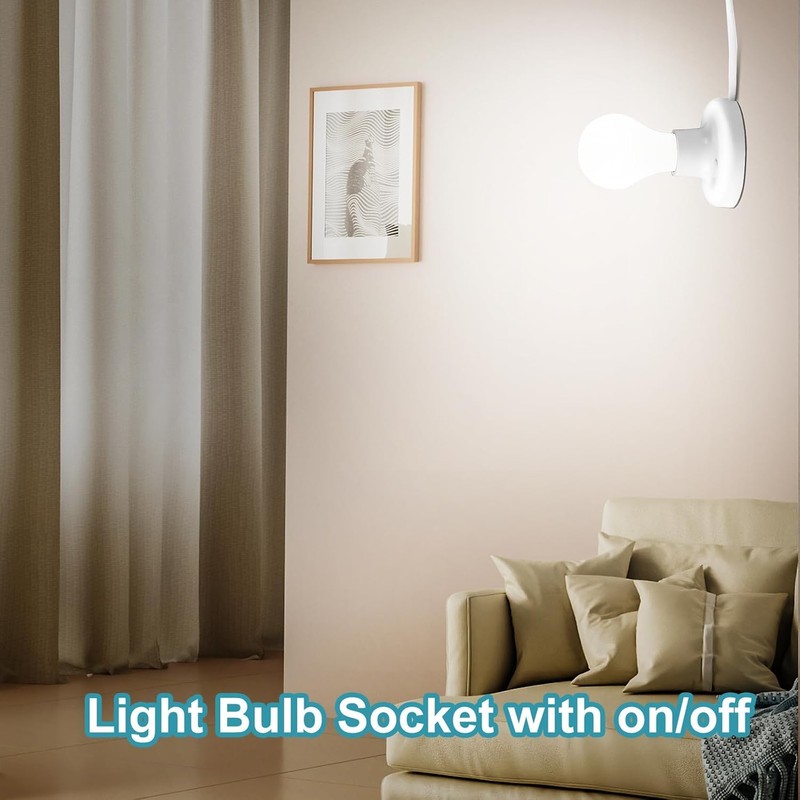 Light Socket with Cord Light Bulb Base E26/ E27 Lamp