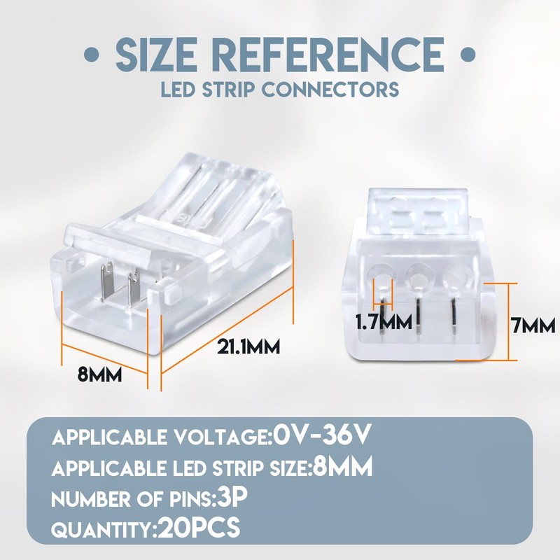 Innfeeltech Pack of 20 Strip Connector Wire Quick Connector for