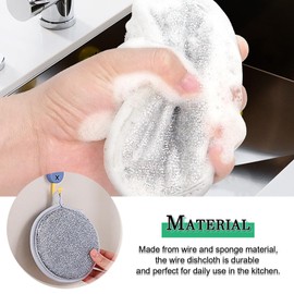 MAEXUS® Wire Tea Towel with Sponge, Pack of 10 Cleaning Cloth, Multifunctional Wire Dish Cloth, Cleaning Cloth for Pan and Pots - Quick Foaming