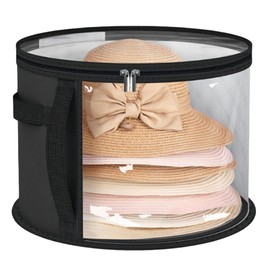 SSKHE 1PCS Hat Box With Lid,Round Hat Storage Box,Travel Storage Bag,Lightweight And Breathable For Home And Travel