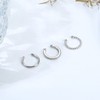 JeryWe 3 Pcs 925 Sterling Silver Ear Cuff Earrings Non-Piercing