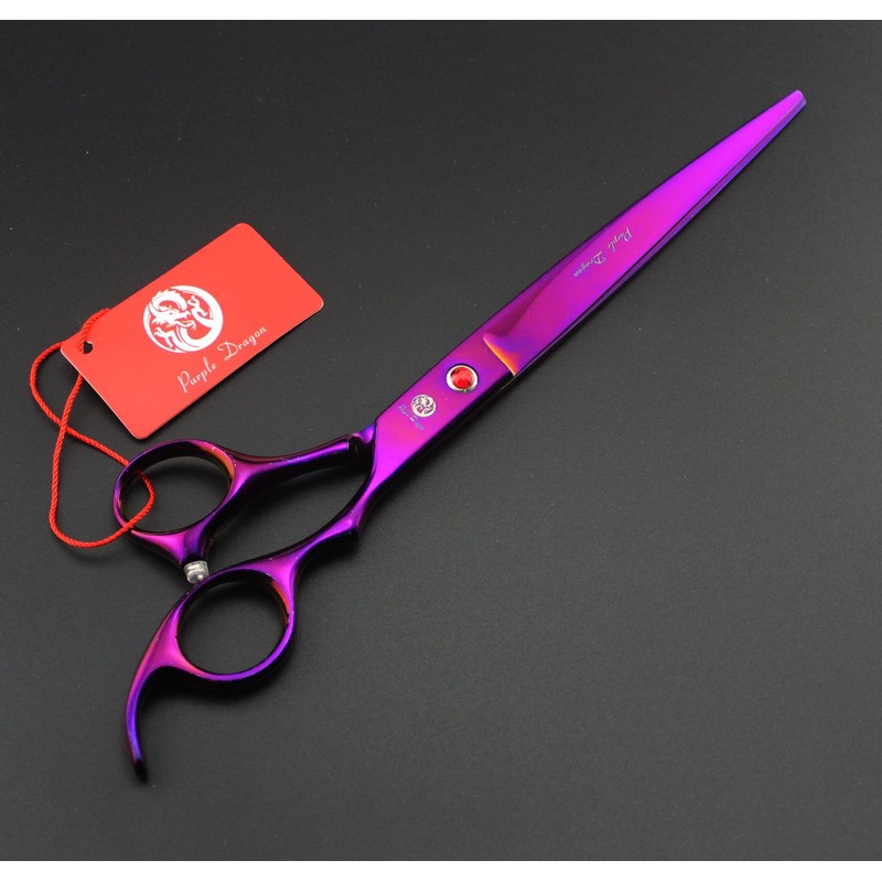 Purple Dragon 8.0 inch Professional Pet Grooming Scissors,Dog Straight Shear,