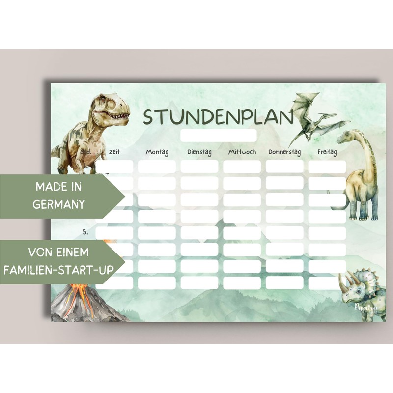 Dino timetable magnetic wipe clean (magnetic timetable including pen)