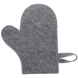 Gatuida Felt Bathing Sauna Glove Heat Protecting Mitt Moisture Absorbing Comfortable Sauna Mitt for Men and Women Gray Five Finger Design
