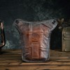 Le'aokuu Mens Genuine Leather Motorcycle Waist Pack Messenger Shoulder Drop