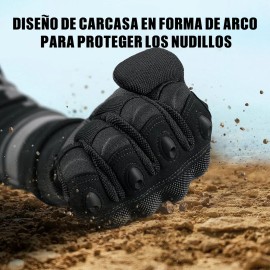 Guantes De Motociclista Proteccion Motociclista Guantes Para Moto Guantes De Proteccion Pantalla Táctil Para Motociclista + Mosquetón Negro Talla G Jeeyee