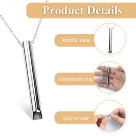 GROVL GROVL Anxiety Relief Necklace 2PCS for Men Women, Titanium Steel Mindful Anapana Breathing Necklace for Stress Relief, Exercises, Meditation