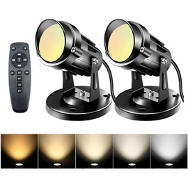 Unirence 2Pack LED Spot Lights Indoor 8W Up Accent Lights Floor Spotlight 2700K-6500K Adjustable Uplights Indoor Accent Lighting for Indoor Plants Pictures Artwork 5.9 FT Cord with Foot Switch