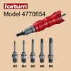 Tension Mandrel M6 for Fortum Rivet Attachment for Cordless Screwdriver
