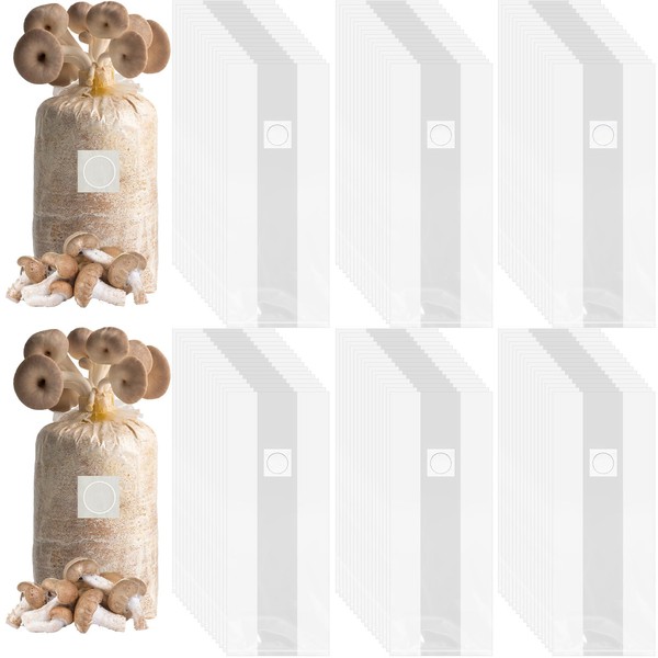 Wovnet 200pcs Mushroom Grow Bags Bulk 8"×5"×20" Thickened 6 Mil