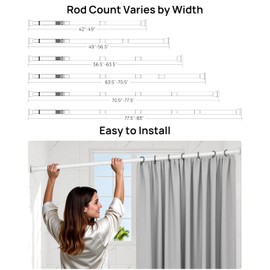 ALLZONE Shower Curtain Rod Tension No Drill, 42-83 Inches,Heavy Duty Tension Curtain Rod, Rustproof Shower Rods for Bathroom, Adjustable Spring Tension Rods for Windows,White