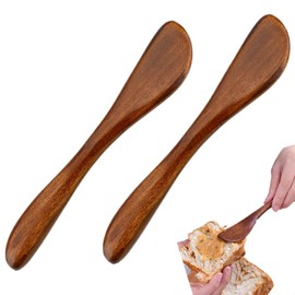 Tsuchbis 2Pcs 6 Inch Wooden Butter Spreaders Mini Kitchen Spatulas