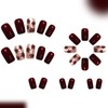 Fall Press on Nails Medium Square Fake Nails with Maple