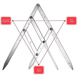 Namvo Eyebrow Tattoo Ruler Mean Caliper, Stainless Steel Foldable Eyebrow Microblading Permanent Makeup Stencil Reusable Measuring Tool