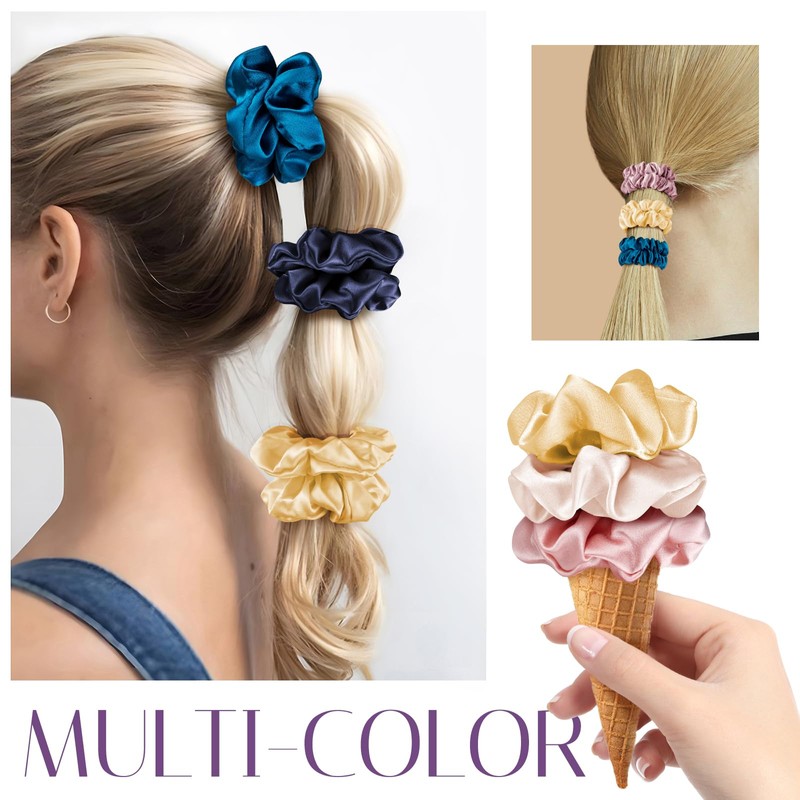 OLESILK Set of 3 100% Silk Hair Bobbles Small Scrunchies