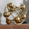 MOCOME 6-inch Metal Round Orbital Sphere with Golden Orbit Balls,