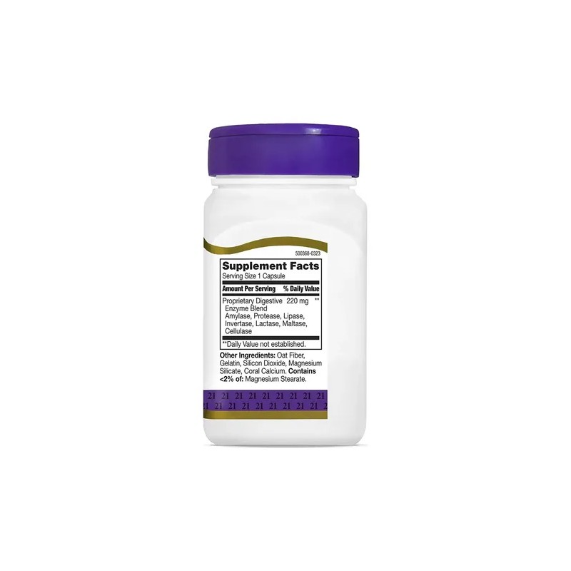 Suplemento Enzimas Digestivas 21st Century 60 Cápsulas Sin Gluten
