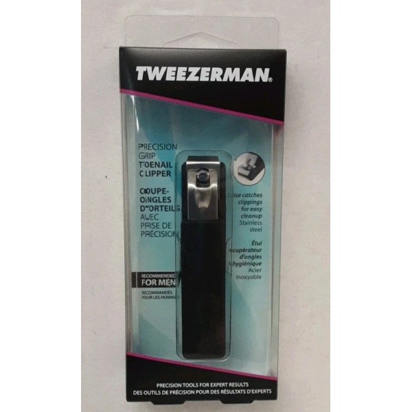 Tweezerman Men's Precision Grip Toenail Clipper, Black