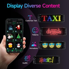 esonstyle LED Light Signs for Car, 23''x 4'' Flexible LED Matrix Panel, Bluetooth App Control DIY Programmable Scrolling Sign for Car Taxi Store Hotel