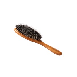Bass Brushes | Shine & Condition Hair Brush | 100% Natural Bristle + Nylon Pin | Pure Bamboo Handle | Large Oval | Dark Bamboo Finish | Model 54 - DB