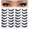 APCYUST Lashes Fluffy False Mink Eyelashes 14 Pairs Cat Eye