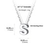 SILVERCUTE Tiny S Letter Pendant Necklace For Girls Lady Silver