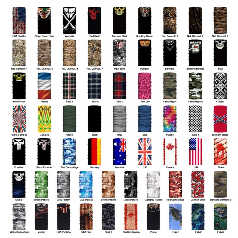 Georges Multifunctional Scarf with Many Different Designs, Versatile, Balaclava, Tube