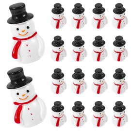 NUOBESTY 20Pcs Christmas Snowman Ornaments Miniatures Resin Snowman Figurines Christmas Tree Snowman Hanging Ornaments for Christmas DIY Crafts Keychain Charms (No Strings)