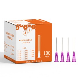 Disposable Luer Lock Needle 100Pack (24G-1IN)